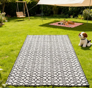 English Elm Geometric Reversible Polypropylene Outdoor Rug Uv Resistant Waterproof Patio Deck Mat T3971P421034