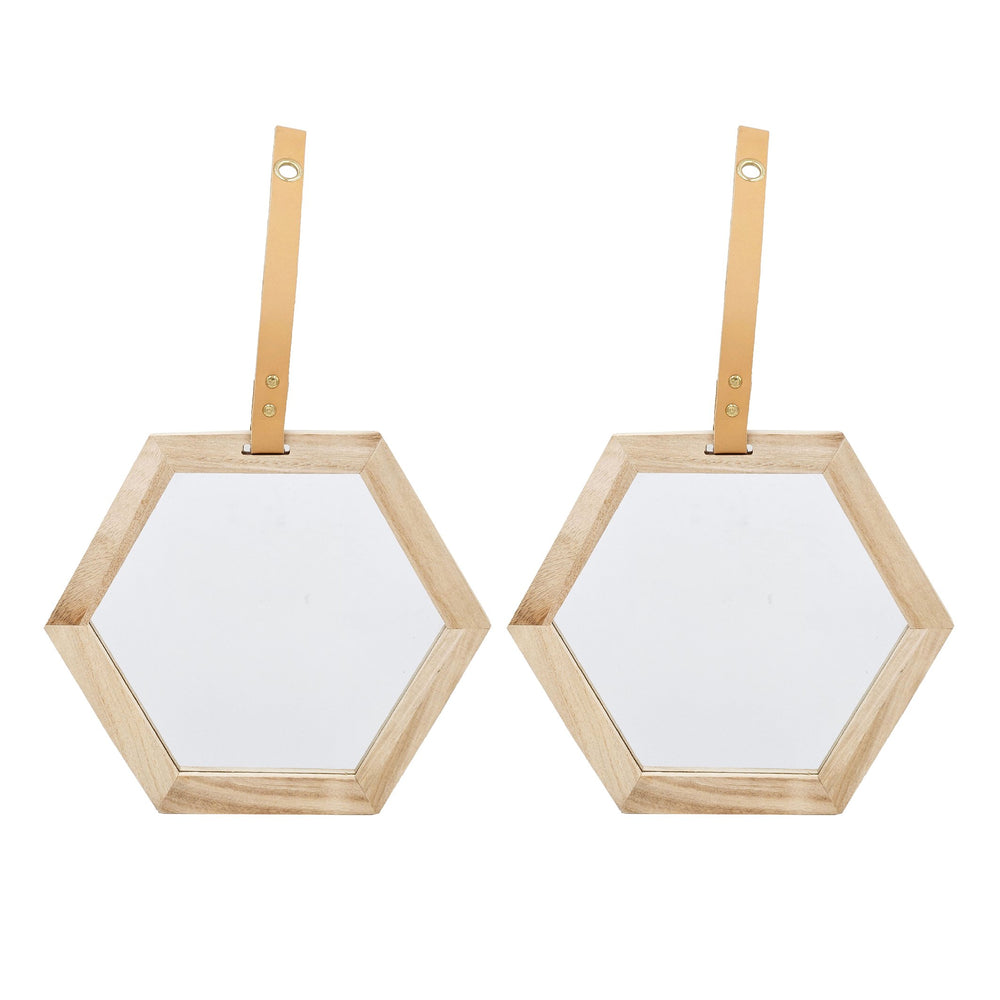 English Elm Harlan Hexagon Mirrors Set Of 2 - Modern Nordic Wall Decor For Home, Entryway & Gallery Spaces W2078P218036