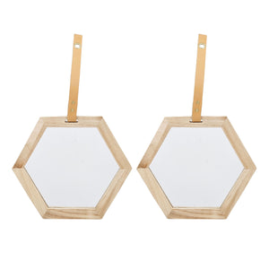 English Elm Harlan Hexagon Mirrors Set Of 2 - Modern Nordic Wall Decor For Home, Entryway & Gallery Spaces W2078P218036