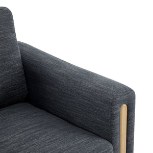 English Elm Christopher Knight Home® - Harmonia Fabric Upholstered Armchair with Rubber Wood Frame, Pillow Back, Square Arms for Cozy Lounging Charcoal,Natural 32.25 L x 30.5 W x 25.75 H N776P248436L