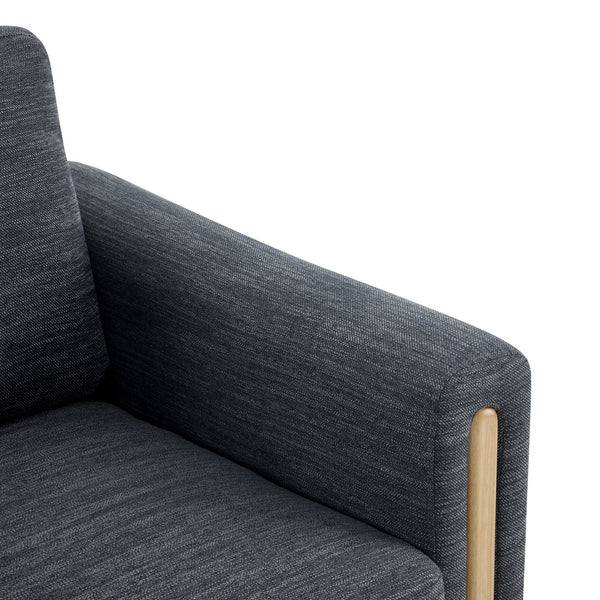 English Elm Christopher Knight Home® - Harmonia Fabric Upholstered Armchair with Rubber Wood Frame, Pillow Back, Square Arms for Cozy Lounging Charcoal,Natural 32.25 L x 30.5 W x 25.75 H N776P248436L