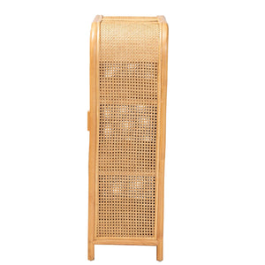 English Elm Modern Woven Rattan Two Door Cabinet with Honey Finish and Three Interior Shelves B2750P467715