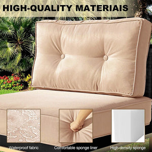 English Elm 7-piece Outdoor Modular Sectional with Rust-resistant Frame and Tempered Glass Table T5880S00014