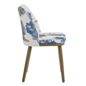 English Elm Dining Chair Set of 2 Mid-century Walnut Wood Frame Upholstered Seat and Back N771P237036Z
