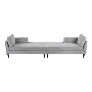 English Elm Swivel Barrel Accent Chair Chenille Tufted Round Club Seat for Living Room Lounge Grey N719S002310E