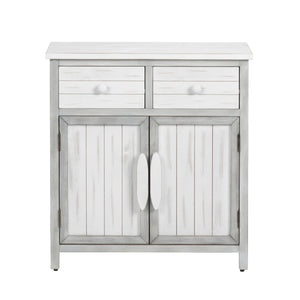 Crestview Collection Coastal White Wooden Cabinet With Storage Drawers & Doors - Charming Living Room Furniture Solution White Solid Wood Cvfzr6205