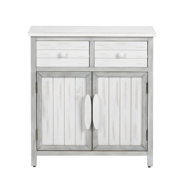 Crestview Collection Coastal White Wooden Cabinet With Storage Drawers & Doors - Charming Living Room Furniture Solution White Solid Wood Cvfzr6205