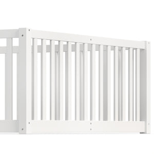 English Elm Twin Floor Bed Pine Wood Frame with Guardrails and Door for Safe Toddler Sleep Light White W1580P417670