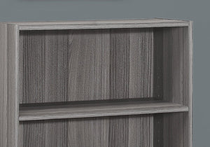 English Elm Bookshelf, 4-Tier Space-Saving Bookcase with 2 Adjustable Shelves and Elegant Brown Laminate Finish Grey 40 L x 15 W x 7 H B2710P219790