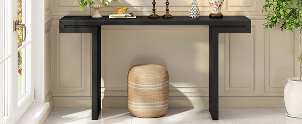 English Elm U-style 60 Inch Geometric Console Table Painted Mdf Foyer Entryway Living Room N711P303209B
