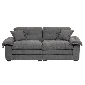 English Elm 84" Chenille Sofa Loveseat with Memory Foam & Pocket Springs, Plush Dual-Layer Comfort, Sturdy Frame Grey W676S00013