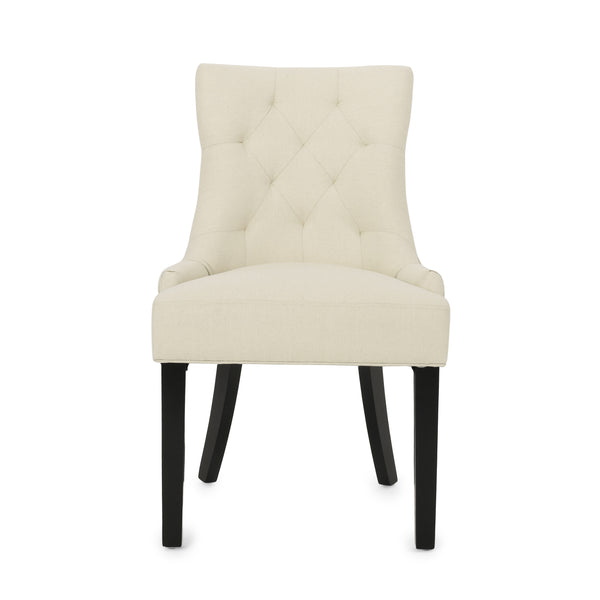 English Elm Christopher Knight Home® - Cheney Dining Chair Set Of 2 - Modern Beige Upholstered Chairs With Diamond Tufting For Comfort 54181.00F