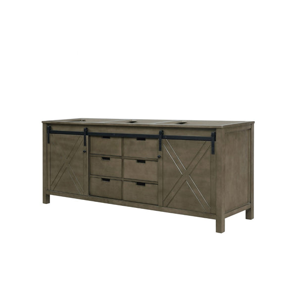 English Elm Rustic Brown Double Bath Vanity: 80" Solid Wood Storage Solution With Soft-Close Hardware & Charm B2731P260071-GIGA