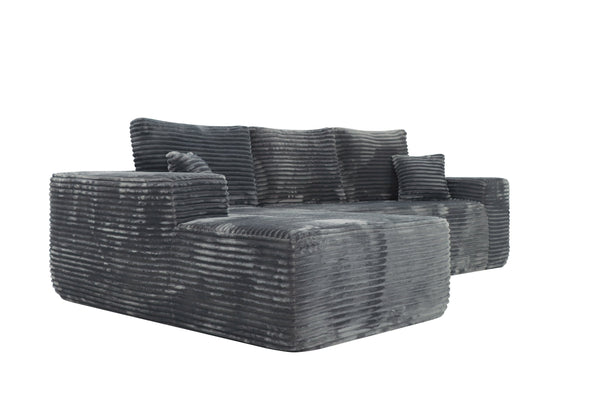 English Elm Cloud Sectional Couch - Modern L-Shaped Chaise, Plush Corduroy Sofa For Effortless Comfort & Style W3975S00004