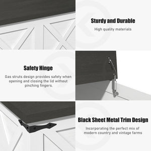 English Elm Farmhouse Square Coffee Table with Dual Lift Tops & Large Hidden Storage, Rustic White Farmhouse Charm T3609P332412