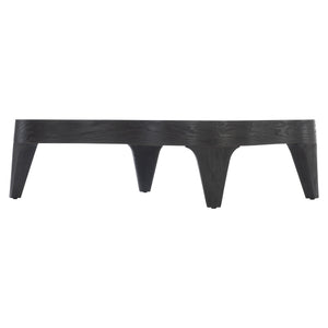 Bernhardt Bernhardt Katana Cocktail Table—Blackened Pine Semi-Rectangular Low-Profile Sculptural Centerpiece 426016
