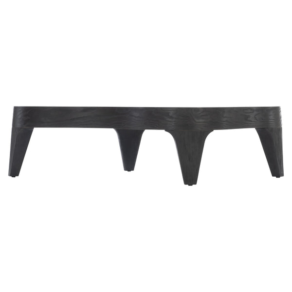 Bernhardt Bernhardt Katana Cocktail Table—Blackened Pine Semi-Rectangular Low-Profile Sculptural Centerpiece 426016