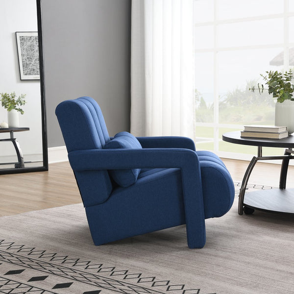 English Elm Modern Linen Accent Chair Scandinavian Style with Lumbar Pillow for Living Room W2671P411189