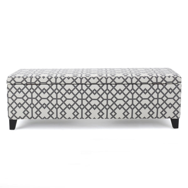 English Elm Christopher Knight Home® - Ottoman - Stylish Gray & White Storage Ottoman With Lift-Top, Extra Seating & Modern Design 60159.00GGMT