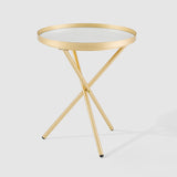 Trebent Glam 18" 3-Leg Side Table – Luxe Faux Marble Top with Gold Base, Perfect for Small Spaces