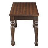 English Elm Ravinna Brown Dining Bench With Turned Legs