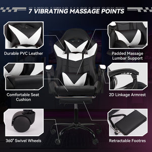 English Elm Gaming Chair Black-White - Ergonomic Design With Custom Rgb Lighting, Synced Armrests & Durable Base T3950P374484