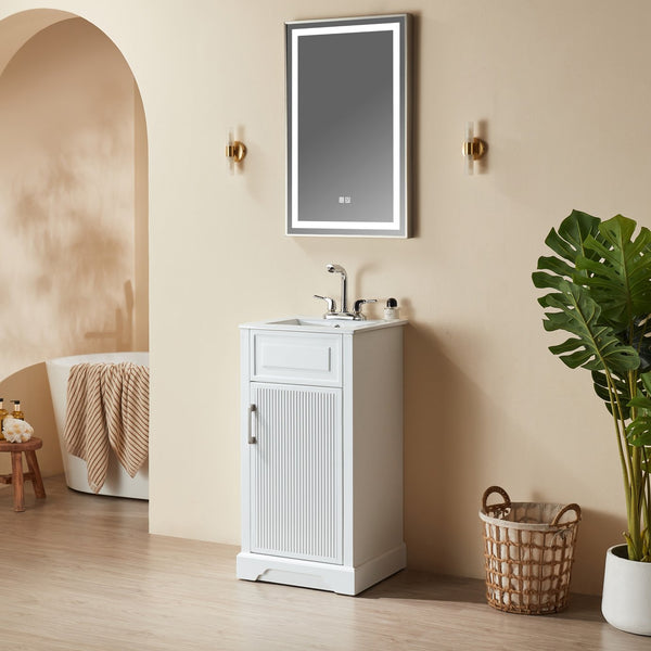 English Elm Fully Assembled 18'' Freestanding Bathroom Vanity With Eco-Friendly Top & Dual Handle Options W1826P347105