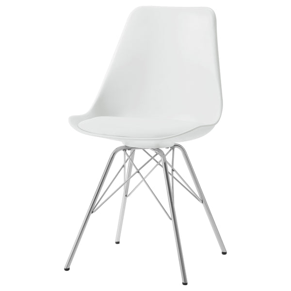 English Elm Marli Leatherette Dining Chairs with Chrome Eiffel Legs Modern Pair for Stylish Rooms B062P447718