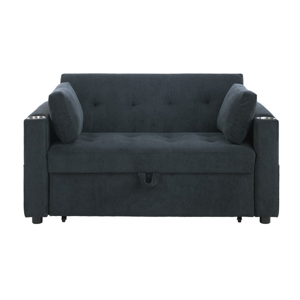 English Elm Laurelle Tufted Corduroy Sleeper Loveseat with Usb Charging and Storage Arms B2749P413230
