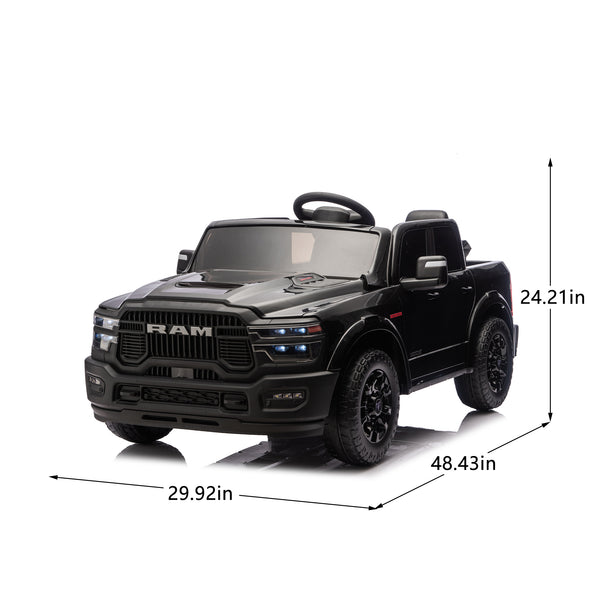 English Elm 24v Licensed Dodge Ram 2500 Kids Ride on Truck with Remote and 4-wheel Suspension W1578P305880