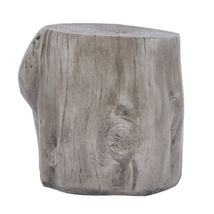 English Elm Mgo Tree Stump Side Table Organic Modern Accent with Realistic Grain Texture N776P372342G