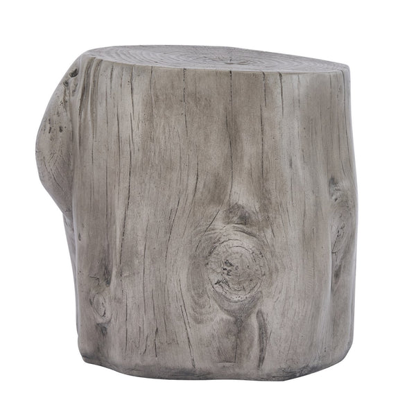 English Elm Mgo Tree Stump Side Table Organic Modern Accent with Realistic Grain Texture N776P372342G