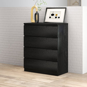 English Elm 4 Drawer Dresser Modern Black 31.5" Handle-Free Chest - 4 Spacious Drawers, Sleek Durable Storage Organizer W3151P288870