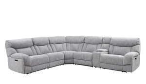English Elm Steve Silver - Park City 6-Piece Modular Sectional In Pearl Silver - Stylish, Durable, Stain-Resistant Comfort B081S00228-GIGA