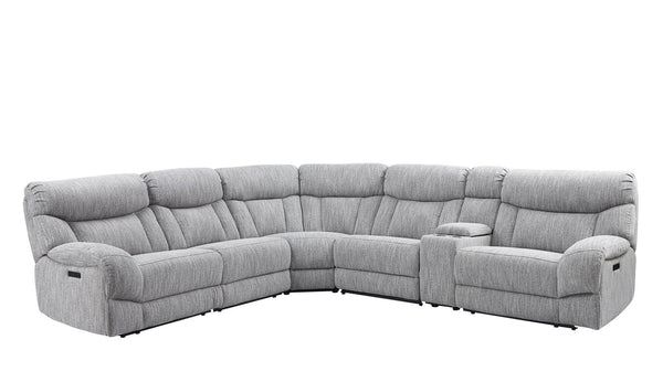 English Elm Steve Silver - Park City 6-Piece Modular Sectional In Pearl Silver - Stylish, Durable, Stain-Resistant Comfort B081S00228-GIGA