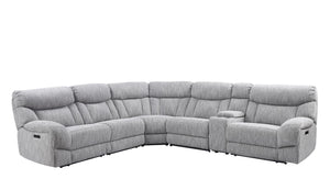 English Elm Steve Silver - Park City - 6 Piece Sectional - Pearl Silver