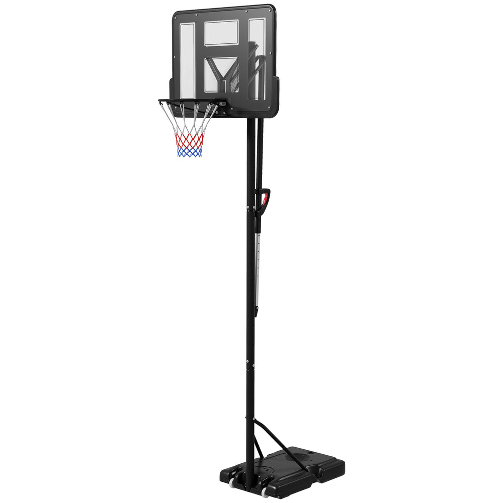 English Elm Soozier Adjustable Portable Basketball Goal with Shatterproof Backboard and Wheeled Base W2225P200903