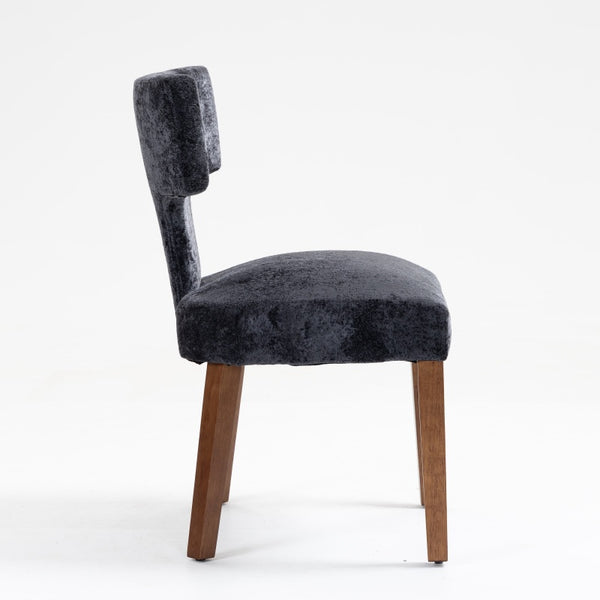 English Elm Mid Mid Century Modern Dining Chairs Set of 2 Upholstered Linen Accent Chairs with Solid Wood Frame, Ergonomic Support and Nailhead Trim Gray W794P335665