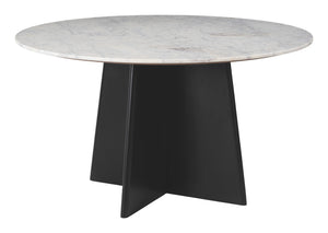 Zuo Modern Strela Dining Table - Elegant White & Black Marble Design For Modern Homes And Hospitality Spaces White Natural Marble,Mdf,Mango Wood 110808-zuo-modern