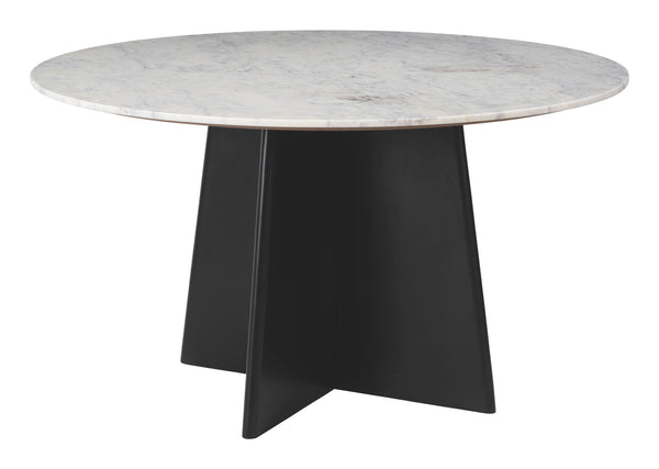 Zuo Modern Strela Dining Table - Elegant White & Black Marble Design For Modern Homes And Hospitality Spaces White Natural Marble,Mdf,Mango Wood 110808-zuo-modern