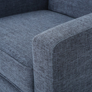 English Elm Christopher Knight Home® - CLUB Modern Fabric Club Chair with Plush Polyester Upholstery and Rubber Wood Legs for Living Room Comfort Dark Blue 31.5 L x 28.5 W x 18.75 H 61237.00DBL