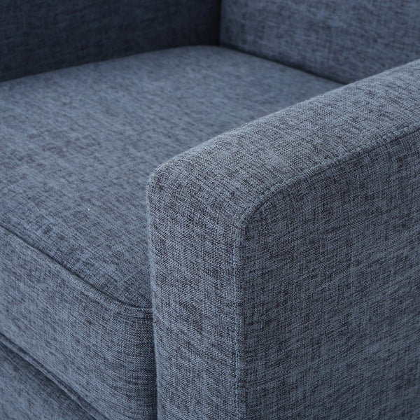 English Elm Christopher Knight Home® - CLUB Modern Fabric Club Chair with Plush Polyester Upholstery and Rubber Wood Legs for Living Room Comfort Dark Blue 31.5 L x 28.5 W x 18.75 H 61237.00DBL