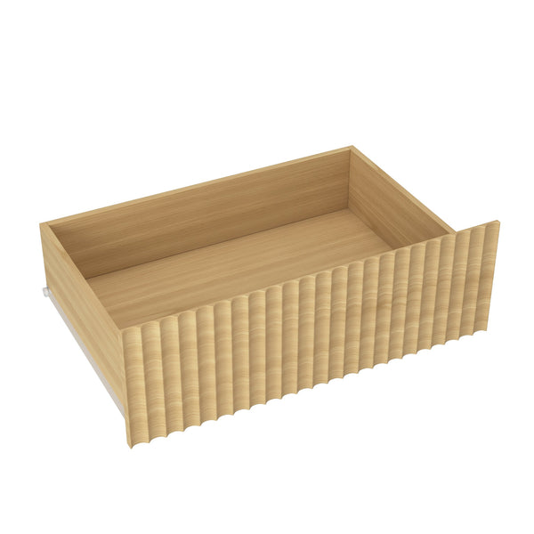 English Elm (set Set of 2 Modern End Tables with Usb-c Charging and Three Drawer Storage for Any Room Natural W409P414475