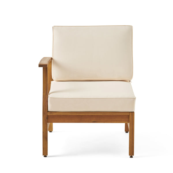 English Elm Perla Armless Accent Chair Tailored Low Profile Upholstered Seat for Living Room Cream 58941.00L-R-CON-M2CRM