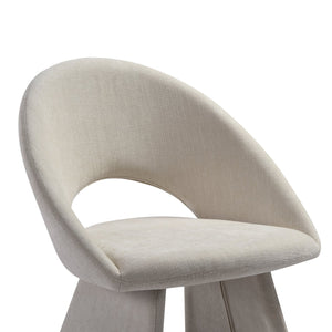 English Elm Angelina Curved Back Upholstered Dining Chairs Set of 2 Cream Modern Armless B2736P464808
