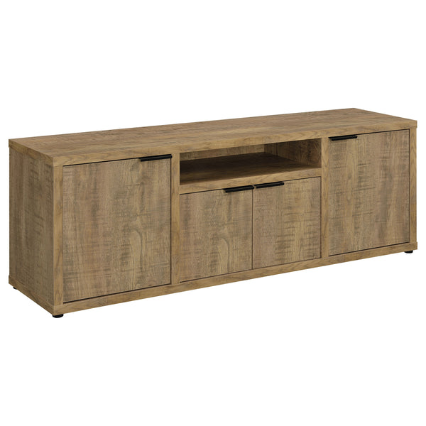 English Elm Noriega Farmhouse Mango 60" TV Stand with 4 Doors, Engineered Wood, Distressed Grain Texture B062P375543