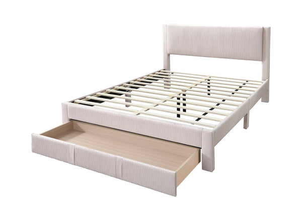 English Elm Contemporary Corduroy Upholstered Full Storage Bed Plush Tufted Headboard Bedroom B011P417517