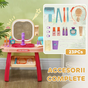 English Elm Qaba Kids Vanity Set - Interactive Toddler Makeup Table With Led Lights, Music & 23 Fun Accessories W2225P249754-GIGA