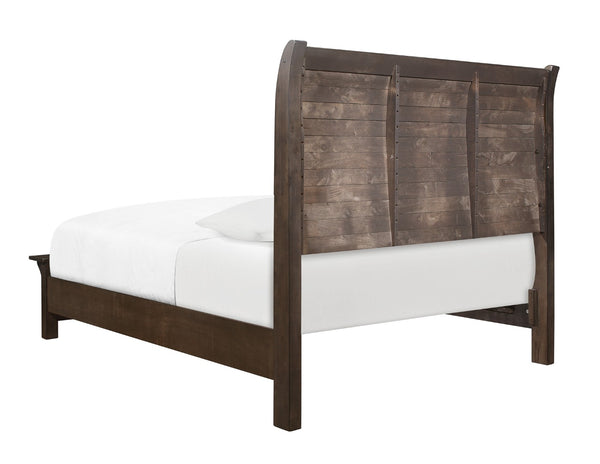 English Elm Wallace & Bay - Brown Queen Sleigh Bed – Rustic Charm Meets Modern Durability For Effortless Bedroom Elegance! B2709S00010-GIGA