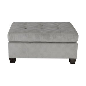 English Elm 1pc Tufted Microfiber Ottoman Bench with Plush Upholstery, Modern Living Room Accent Seat, 37.5"x26" taupe 38 L x 26.5 W x 15.25 H B011P233979
